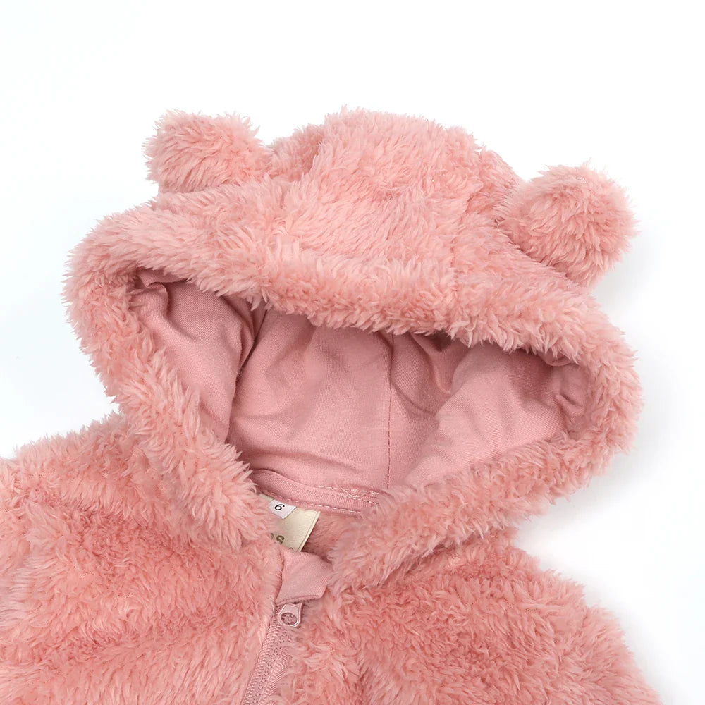 SnugBear™ | Blød babyfleece-dragt med bjørnehætte