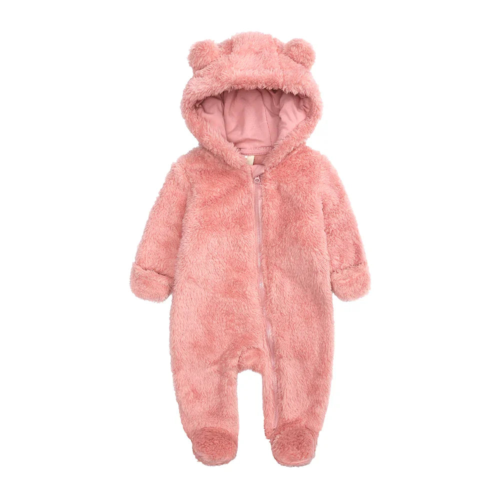 SnugBear™ | Blød babyfleece-dragt med bjørnehætte