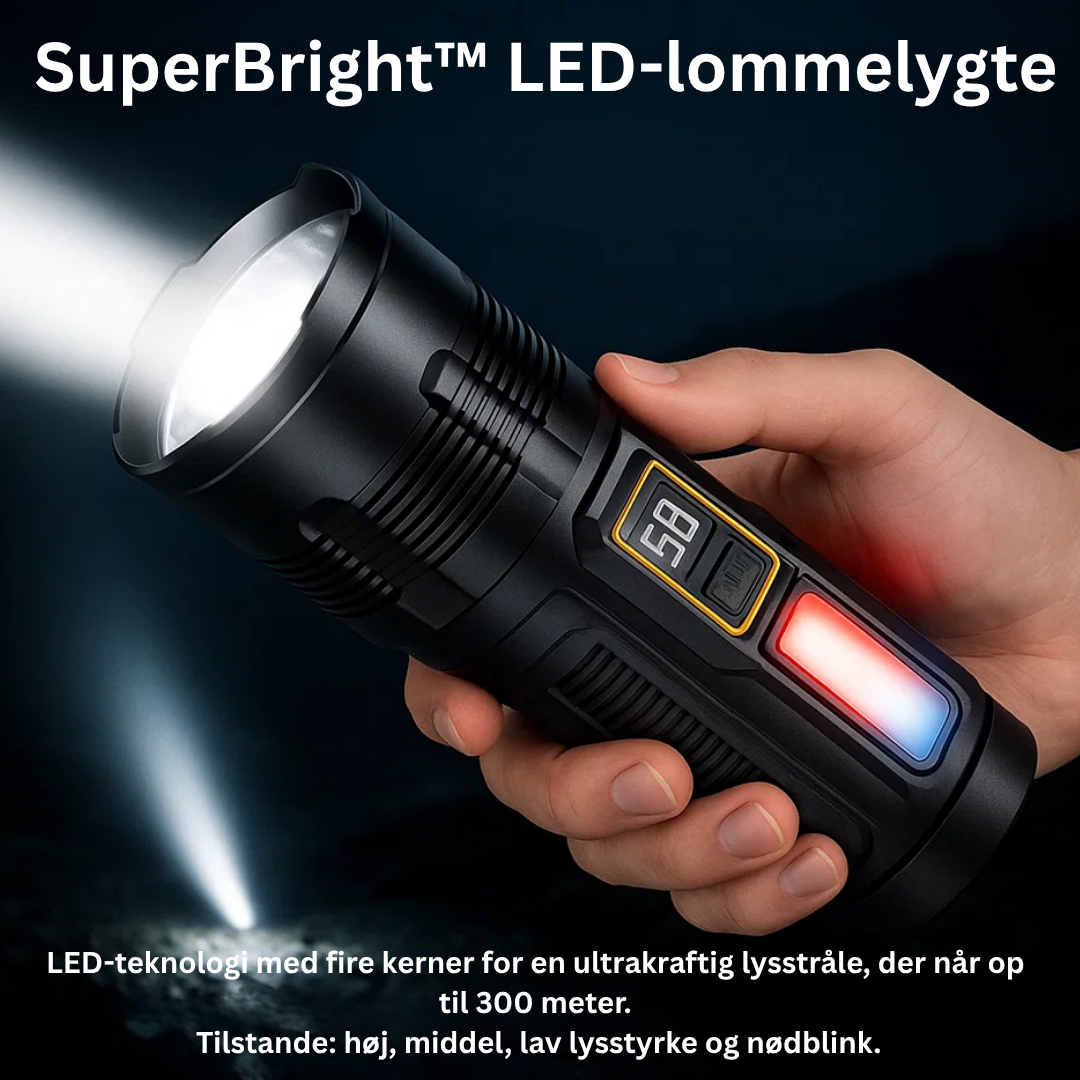 SuperBright™ | 300m Genopladelig LED-Powerlampe